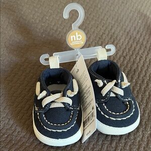 Carter's Navy Baby Boat Shoes with Cream Laces